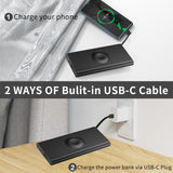 Portable Charger with Built in Cable USB C Type-C for iPhone 15 16 Plus Pro Max Samsung Galaxy S24 S23 S22 S21 S20, 10000mAh Fast Charging Power Bank USB-C Back Up Battery Pack Compatible with iPhone & Apple Watch(iWatch Charger 3 in 1)(Black）