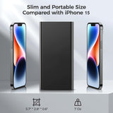 Portable Charger with Built in Cable USB C Type-C for iPhone 15 16 17 Air Plus Pro Max Samsung Galaxy S24 S23 S22 S21 S20, 10000mAh Fast Charging Power Bank USB-C Back Up Battery Pack Compatible with iPhone (Black）