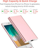 Pink Power Bank Fast Charging 20W High-Speed Portable Charger 10000mAh USB-C Back Up Battery Pack Powerbank for iPhone 16 15 14 13 12 11 X XS XR Pro Max Samsung Cell Phone etc Pink Rose Gold