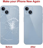 OEM Back Glass Replacement for iPhone 14 6.1 inches with Reparing Tool Kit and Pre-Installed Adhesive (Blue)