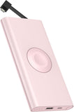 Portable Charger with Built in Cable for iPhone 14/13/12/Pro/Max/Plus, 10000mAh Fast Charging Power Bank USB-C Back Up Battery Pack Compatible with iPhone & Apple Watch(iWatch Charger 3 in 1)(Pink)