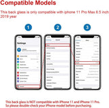 OEM Rear Back Glass Replacement for iPhone 11 Pro Max 6.5 inches with Reparing Toolkit and Pre-Installed Adhesive (Space Gray/Black)