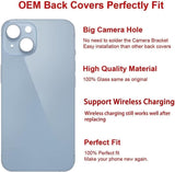 OEM Back Glass Replacement for iPhone 14 6.1 inches with Reparing Tool Kit and Pre-Installed Adhesive (Blue)