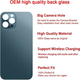 OEM Rear Back Glass Replacement (Pacific Blue) Compatible with iPhone 12 pro max 6.7 inches All Carriers with Pre-Installed Adhesive and Repairing Tool Kits
