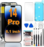for iPhone 14 Pro Screen Replacement, 6.1-inch LCD COF Display and Touch Digitizer Full Assembly with Repair Tool Kits Waterproof Tape, Screen Protector (for Model A2890/A2650/A2889/A2892)