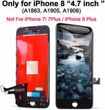 for iPhone 8/SE 2020 [ 2nd Generation ] Screen Replacement Black 4.7 inch, Bsz4uov LCD Display Touch Screen Digitizer, Waterproof Frame Adhesive Sticker+Repair Tool Kit