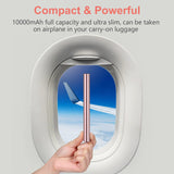 Pink Power Bank Fast Charging 20W High-Speed Portable Charger 10000mAh USB-C Back Up Battery Pack Powerbank for iPhone 16 15 14 13 12 11 X XS XR Pro Max Samsung Cell Phone etc Pink Rose Gold