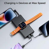 Portable Charger with Built in Cable USB C Type-C for iPhone 15 16 Plus Pro Max Samsung Galaxy S24 S23 S22 S21 S20, 10000mAh Fast Charging Power Bank USB-C Back Up Battery Pack Compatible with iPhone & Apple Watch(iWatch Charger 3 in 1)(Black）