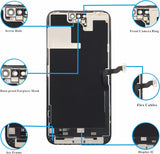 for iPhone 13 Pro Max Screen Replacement, 6.7-inch LCD COF Display, Touch Digitizer Full Assembly with Waterproof Tape, 120Hz Promotion, Screen Protector (for A2484, A2641, A2644, A2645, A2643)