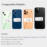 for iPhone 13 Pro Max Screen Replacement, 6.7-inch LCD COF Display, Touch Digitizer Full Assembly with Waterproof Tape, 120Hz Promotion, Screen Protector (for A2484, A2641, A2644, A2645, A2643)