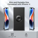 Portable Charger with Built in Cable USB C Type-C for iPhone 15 16 Plus Pro Max Samsung Galaxy S24 S23 S22 S21 S20, 10000mAh Fast Charging Power Bank USB-C Back Up Battery Pack Compatible with iPhone & Apple Watch(iWatch Charger 3 in 1)(Black）