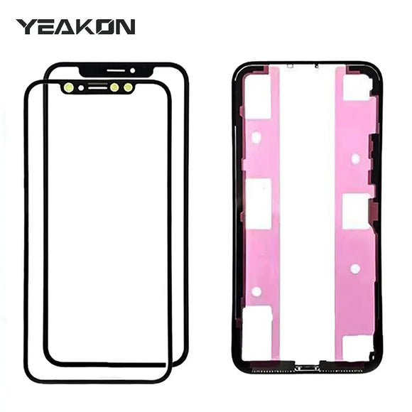 Glass with frame for iPhone XR XSmax 12pro 11pro Max 13pro Max for iphone14 14Plus 14pro max glass frame oca touch screen 3 in 1