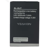 Compatible with Transsion Tecno mobile cell phones F1 and F2, featuring a built-in high-capacity BL-20JT 2000mAh battery