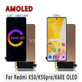 Compatible for Redmi K50_K50 pro_K60E Screen Assembly LCD AMOLED Redmi Mobile Cell Phone Screen wholesale