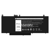 Compatible for Dell G5M10 Laptop Battery Latitude P48G 3350 3160 E5450 E5550