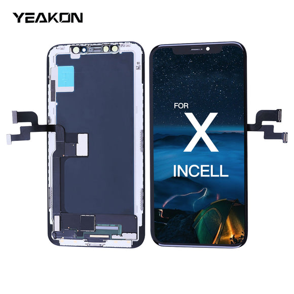 for iPhone X Screen Replacement 5.8 inch, Mobkitfp Front LCD Digitizer Display for iPhone 10/X with 3D Touch & Face ID for A1865,A1901,A1902 with Waterproof Adhesive+Tempered Glass+Repair Tools