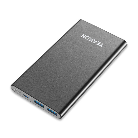 YEAKON High capacity 10000mAh Mobile Power Bank PD QC 3.0 Fast Charge Power Banks Type-C Portable Powerbank with USB Cable