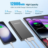YEAKON High capacity 10000mAh Mobile Power Bank PD QC 3.0 Fast Charge Power Banks Type-C Portable Powerbank with USB Cable