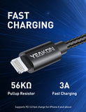 iPhone Charger Cable Nylon Braided Lightning Cable, iPhone Charging Cord USB Cable Compatible with iPhone 11/Pro/X/Xs Max/XR/8 Plus /7 Plus/6/ iPad