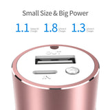 YEAKON Ultra-Compact Portable Charger The Smallest 5000mAh Mini Power Bank with Fast Charge 2.4A Output Compatible for iPhone 11 X XS MAX XR 8 7 6s 6 plus iPad Samsung Galaxy Cell Phone & More  -Rose