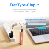 YEAKON Ultra-Compact Portable Charger The Smallest 5000mAh Mini Power Bank with Fast Charge 2.4A Output Compatible for iPhone 11 X XS MAX XR 8 7 6s 6 plus iPad Samsung Galaxy Cell Phone & More  -Rose