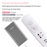 YEAKON High Capacity 10000mAh Quick Charge QC 3.0 Portable Charger Fast Speed Charging Dual Input Thin Power Bank Compatible For iPhone iPad Samsung Galaxy Mobile phone & Android Smartphone Device Space Grey